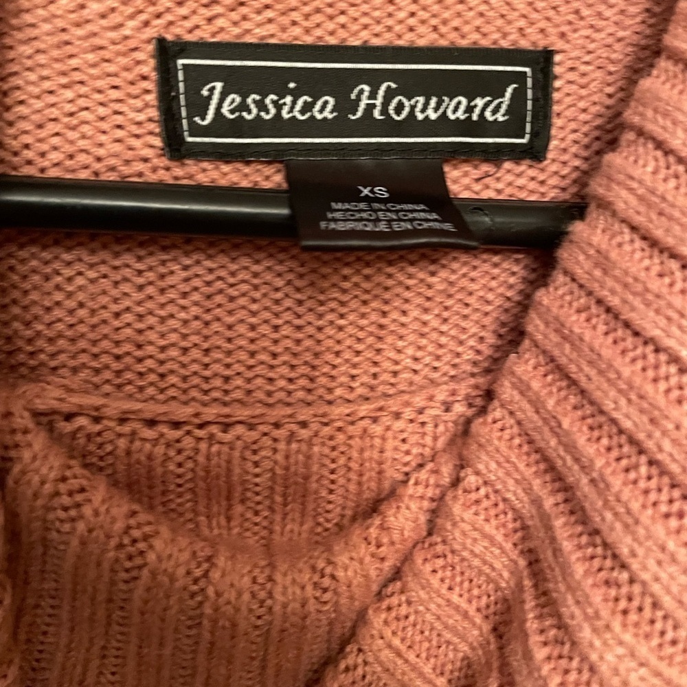Jessica Howard pink polka dot sweater dress with cowl neck - Picture 3 of 6